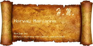 Horvay Marianna névjegykártya